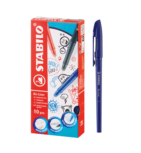 Bolígrafo, Re-Liner 868F, Punta Aguja 0.5 mm, Azul, Caja x 10 Unds.